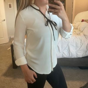 Ivory blouse with black details from H&M